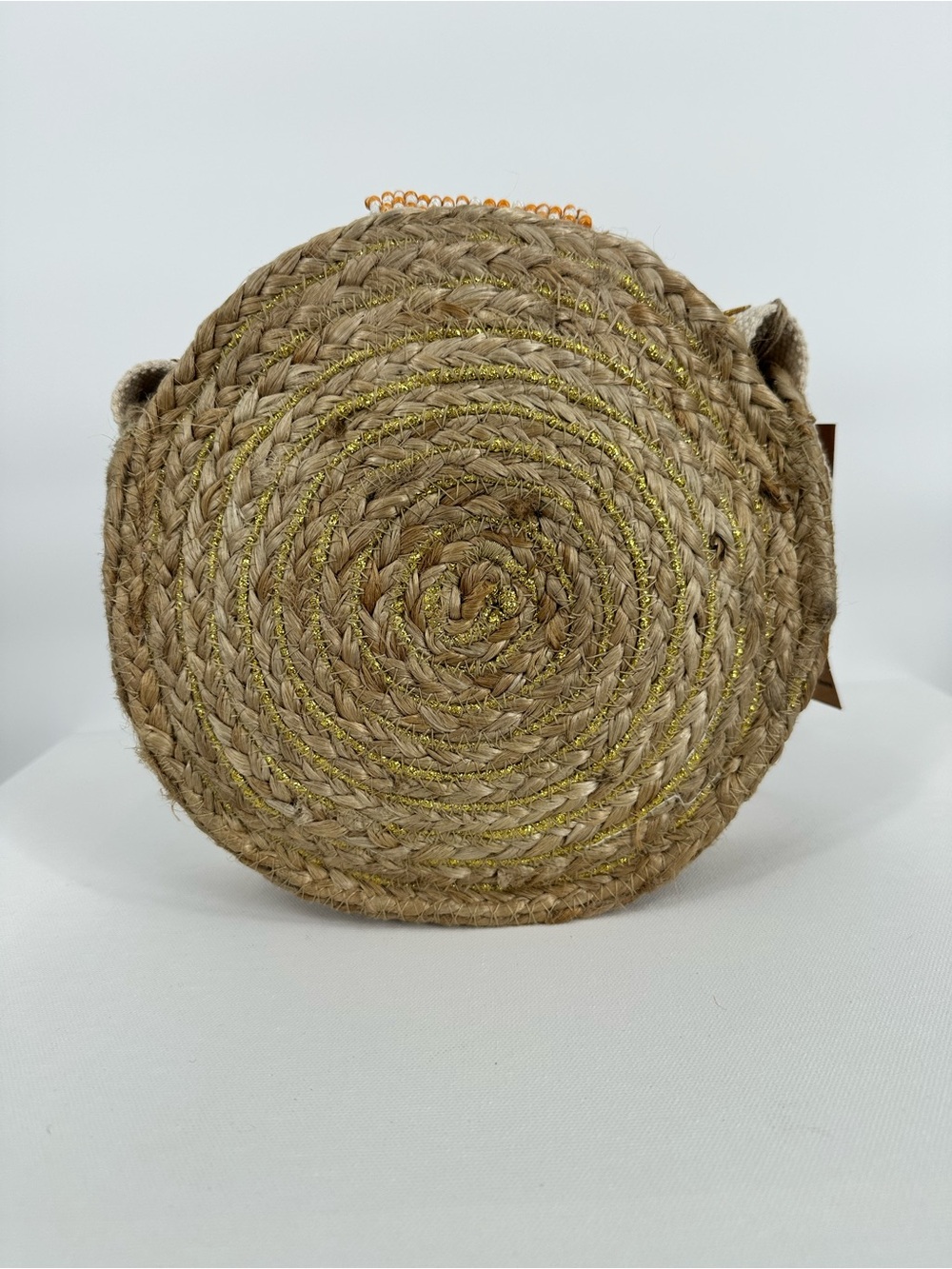 ZOI By Mufubu 100% Hand Crafted Round Woven Jute Beaded Crossbody Hand Bag NWT - Picture 2 of 16